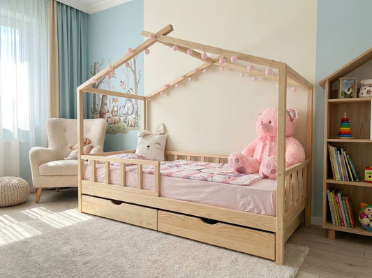 Pat pentru copii tip căsuță NM01